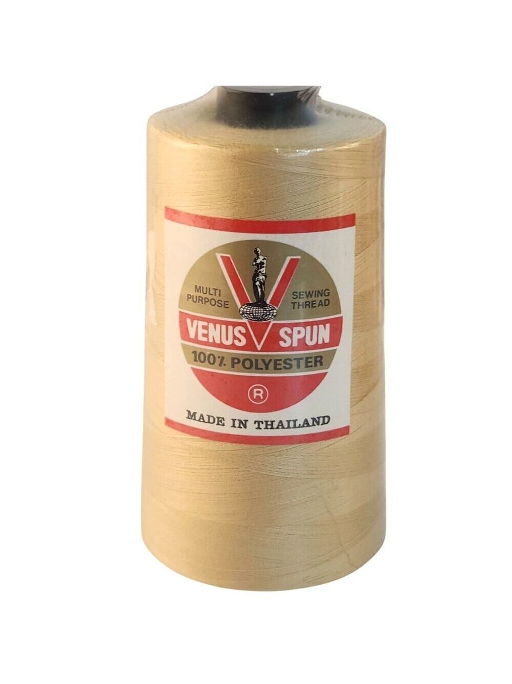 Venus Spun Multipurpose Sewing Thread 100% Polyester Cream Color Made In Thailan